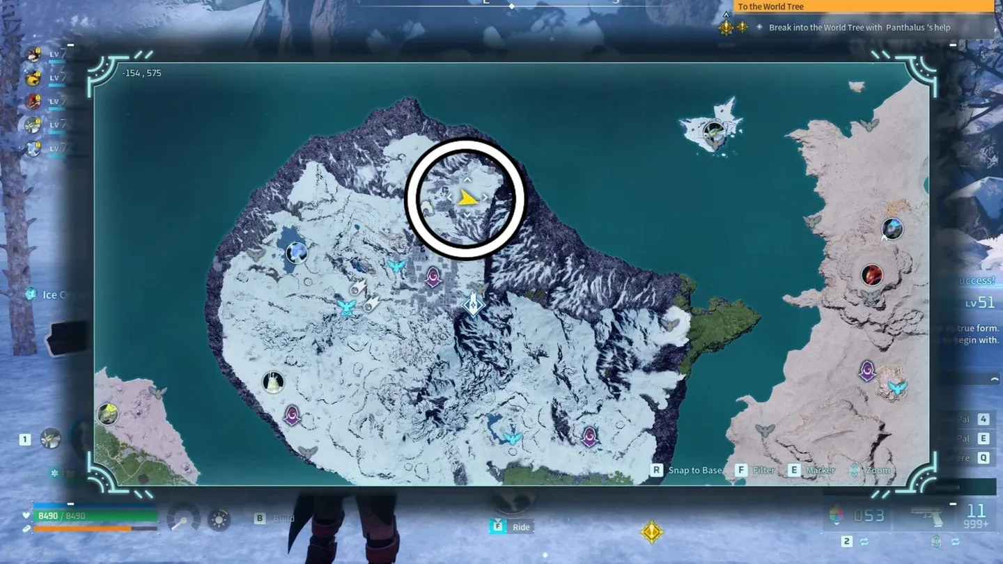 Vị trí spawn Wumpo tại Astral Mountains